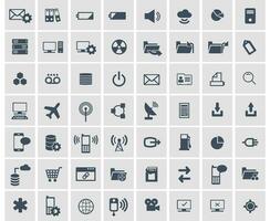 Social network, data analytic, mobile and web application icon set. Flat vector illustration