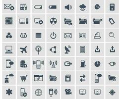 Social network, data analytic, mobile and web application icon set. Flat vector illustration