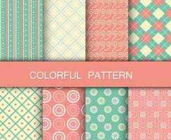 Colorful pattern set. Background patterns for fabric and paper. Flat vector illustration