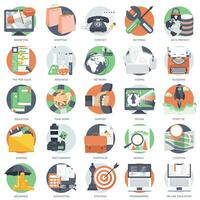 Business, technology and finances icon set for websites and mobile applications and services. Flat vector illustration