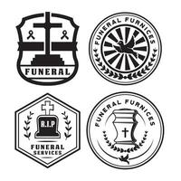 conjunto de funeral servicios logo modelo. vector