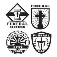 Set of funeral services logo template. vector