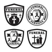 conjunto de funeral servicios logo modelo. vector