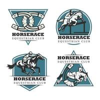 Set of equestrian logo template. vector