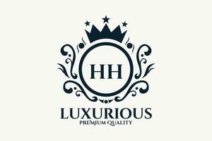 Initial  Letter HH Royal Luxury Logo template in vector art for luxurious branding  vector illustration.