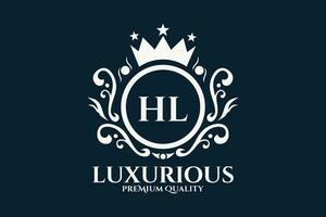 Initial  Letter HL Royal Luxury Logo template in vector art for luxurious branding  vector illustration.