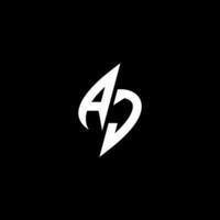 AJ monogram logo esport or gaming initial concept vector