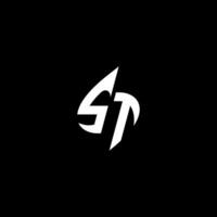 ST monogram logo esport or gaming initial concept vector