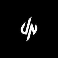 UN monogram logo esport or gaming initial concept vector