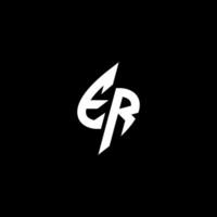 ER monogram logo esport or gaming initial concept vector