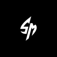 SM monogram logo esport or gaming initial concept vector