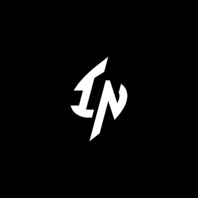 IN monogram logo esport or gaming initial concept vector