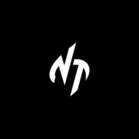 NT monogram logo esport or gaming initial concept vector