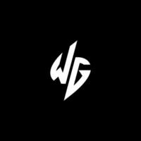 wg monograma logo deporte o juego de azar inicial concepto vector