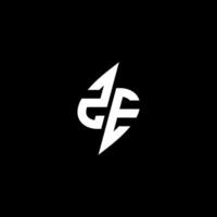 ZE monogram logo esport or gaming initial concept vector