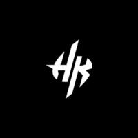 hk monograma logo deporte o juego de azar inicial concepto vector