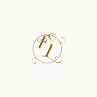 FI wedding monogram initial in perfect details vector