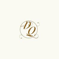 DQ wedding monogram initial in perfect details vector