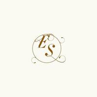 ES wedding monogram initial in perfect details vector