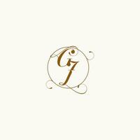 GJ wedding monogram initial in perfect details vector