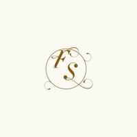 FS wedding monogram initial in perfect details vector