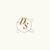 DS wedding monogram initial in perfect details vector