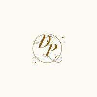 DP wedding monogram initial in perfect details vector