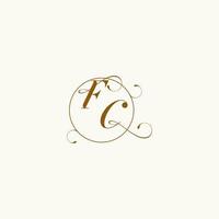 FC wedding monogram initial in perfect details vector