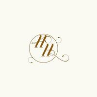 HH wedding monogram initial in perfect details vector