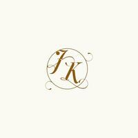 JK wedding monogram initial in perfect details vector