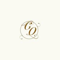 GO wedding monogram initial in perfect details vector