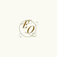 EO wedding monogram initial in perfect details vector