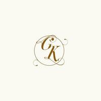 GK wedding monogram initial in perfect details vector