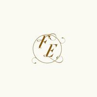 FE wedding monogram initial in perfect details vector