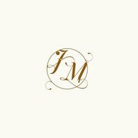 JM wedding monogram initial in perfect details vector