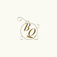 BQ wedding monogram initial in perfect details vector