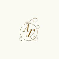 AV wedding monogram initial in perfect details vector