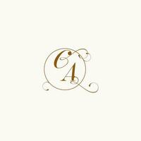 CA wedding monogram initial in perfect details vector