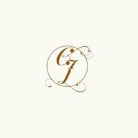 CJ wedding monogram initial in perfect details vector