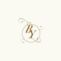 BY wedding monogram initial in perfect details vector