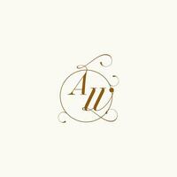 AW wedding monogram initial in perfect details vector