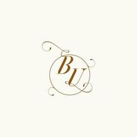 BU wedding monogram initial in perfect details vector