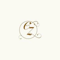 CZ wedding monogram initial in perfect details vector