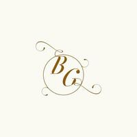 BG wedding monogram initial in perfect details vector