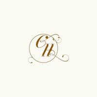 CH wedding monogram initial in perfect details vector