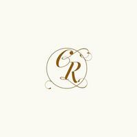 CR wedding monogram initial in perfect details vector