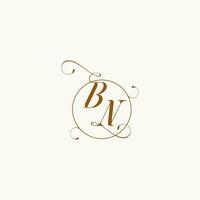 BN wedding monogram initial in perfect details vector