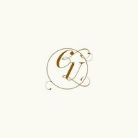 CU wedding monogram initial in perfect details vector