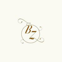 BZ wedding monogram initial in perfect details vector