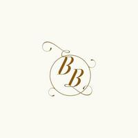 BB wedding monogram initial in perfect details vector